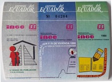 Ecuador • Statistics National Institute - 1990 Census MNH Souvenir Sheet