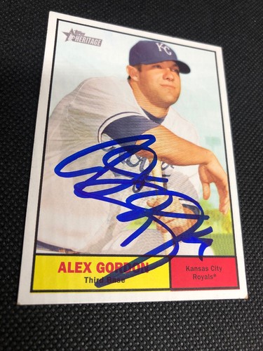 Alex Gordon Royals 2010 signed handsigniert Topps Heritage Card #304 ~ COA - Bild 3 von 5
