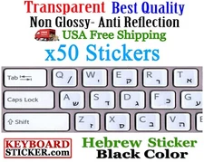 Hebrew Black Transparent Sticker Best Quality Guaranteed! 50pcs DEAL!!!!!