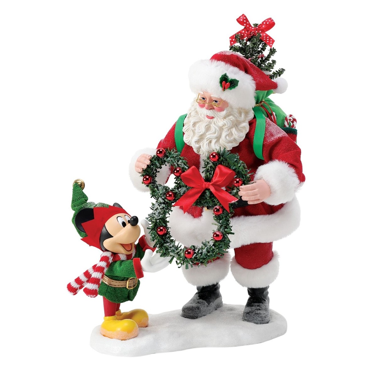 Department 56 Conjunto de enfeite de árvore Possible Dreams Disney Santa Stitch in a Chinch Tree Topper, 30,5 cm, multicolorido
