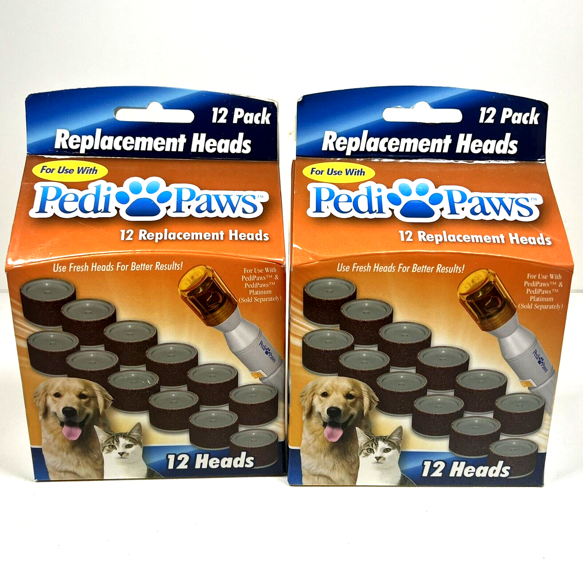 Pedi Paws Replacement Filing Heads Packs Brand New 23 Heads Total One  open