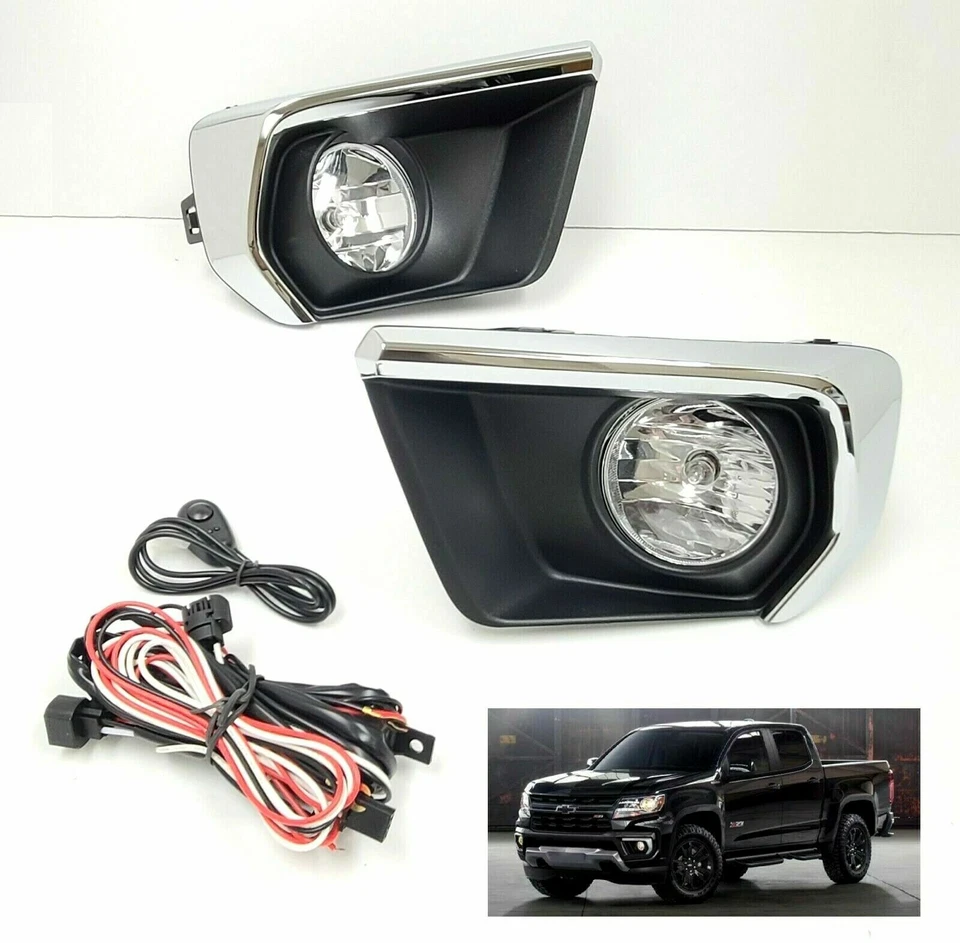 Fog Light Kit For 2021-2022 Chevrolet Colorado Switch Wire Assembly Chrome Bezel - Image 2 of 4