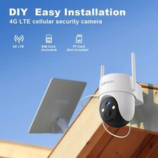 4G LTE Cellular Solar Security Camera Wireless Outdoor 2K No WiFi Cam