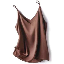 Women Satin Silk Camisole Tank Top Vest V Neck Strap Undershirt Casual Basic US