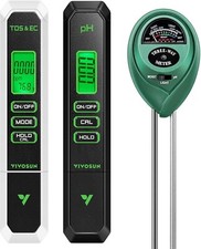 VIVOSUN Digital pH Meter, 3-in-1 TDS/EC/Temperature Meter Soil Moisture Combo