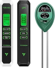 VIVOSUN Digital pH Meter, 3-in-1 TDS/EC/Temperature Meter Soil Moisture Combo