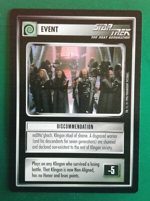 Star Trek CCG (Q Continuum) Event - Discommendation (uncommon)