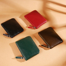 Unisex Zipper Coin Purse PU leather Simple Card Holder Small Money Change Wallet