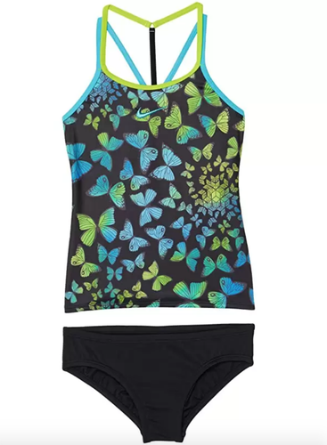Nike A3935 Girl's Butterfly T Cross-Back Tankini Set Size Medium