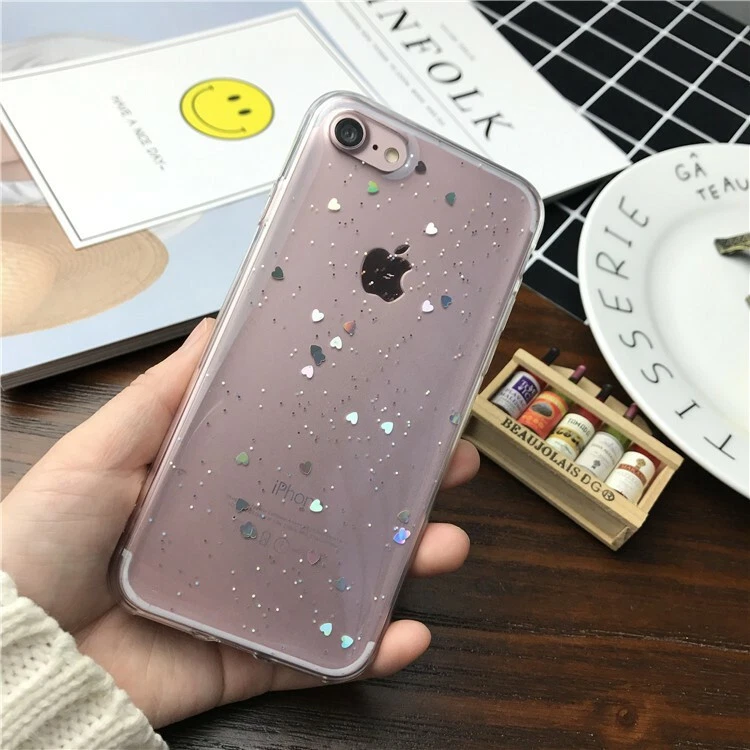 ELITE Cute Girl Glitter Bling Case iPhone 7/8G 7G 7Plus  STAR LOVE HEART  - Image 2 of 4