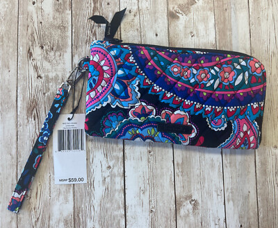 Vera Bradley RFID Tech Phone Wristlet Wallet Haymarket Paisley NWT