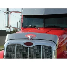 Hood Shield Bug Deflector for 2006-2015 Peterbilt 386 - Stainless Steel