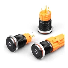 19mm Tri-color12V Power Style LED illuminated Aluminium Alloy Push button Switch