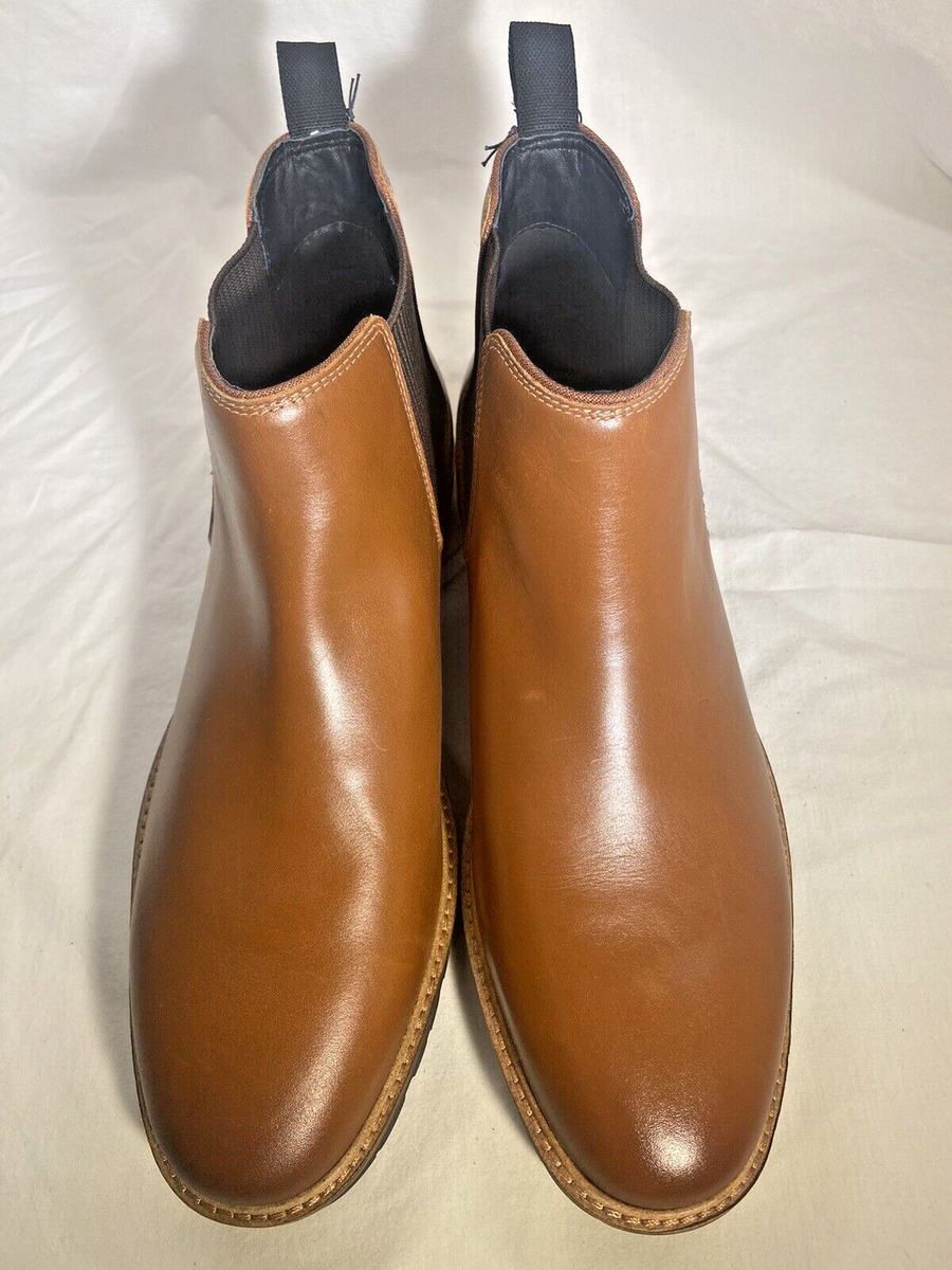COLE HAAN Men's Midland Lug British Tan Leather Chelsea Boots