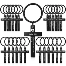 45 Pcs Christian Cross Keychain Bulk 15 Styles Bible Verse Keychain Stainless...