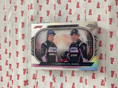 2022 Topps Formula 1 Chrome Constructor Coalition #CC-ALP Fernando Alonso/Ocon