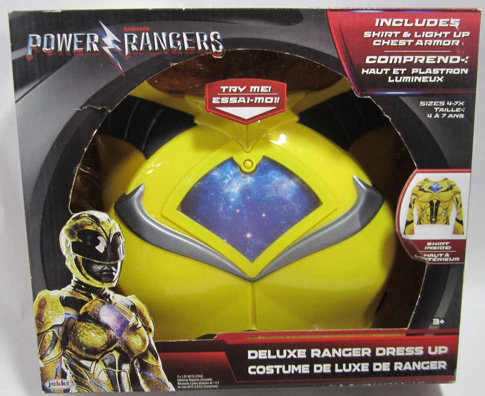 Power Rangers Kids  Deluxe Dress Up Pink & Yellow Ranger Costume Size 4-7x  Tall - Image 3 of 3