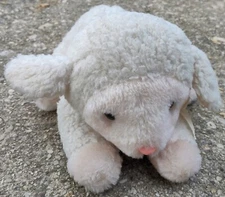 Vintage Dan Brechner White/Pink Plush 9" Lamb Sheep - Made in Korea