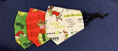 Adult size Grinch Christmas face mask-set Of 3