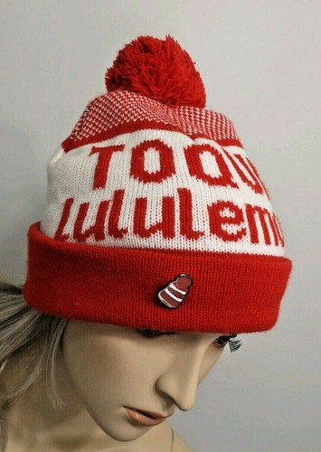 Lululemon Toque Red White Pom Pom Hat 