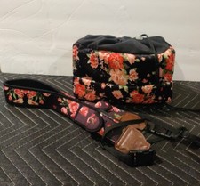USA Gear Floral Rose DSLR Camera Case Sleeve W/ Accessory Storage Strap Flowers