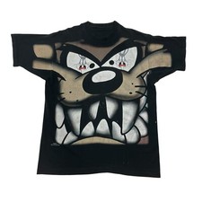 Vintage Looney Tunes Taz T Shirt Freeze All Over Print AOP Men  s Sz XL Black