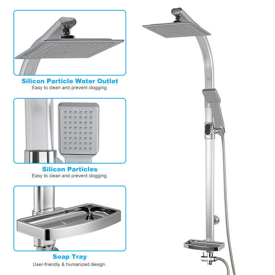 Edelstahl Duschsystem Regendusche Massage Duschpaneel Duschset mit Handbrause DE - Bild 2 von 4