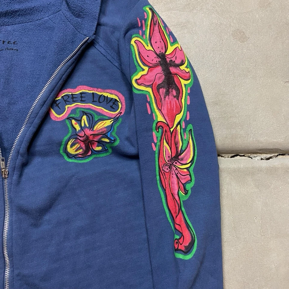 Sudadera con capucha vintage con estampado de tatuajes 2 B gratis Y2K para mujer L cremallera completa Foto 4 de 4