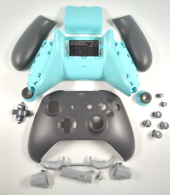 Orig. Xbox One Controller Gehäuse Grau Blau (Model: 1708) Sehr Guter Zustand