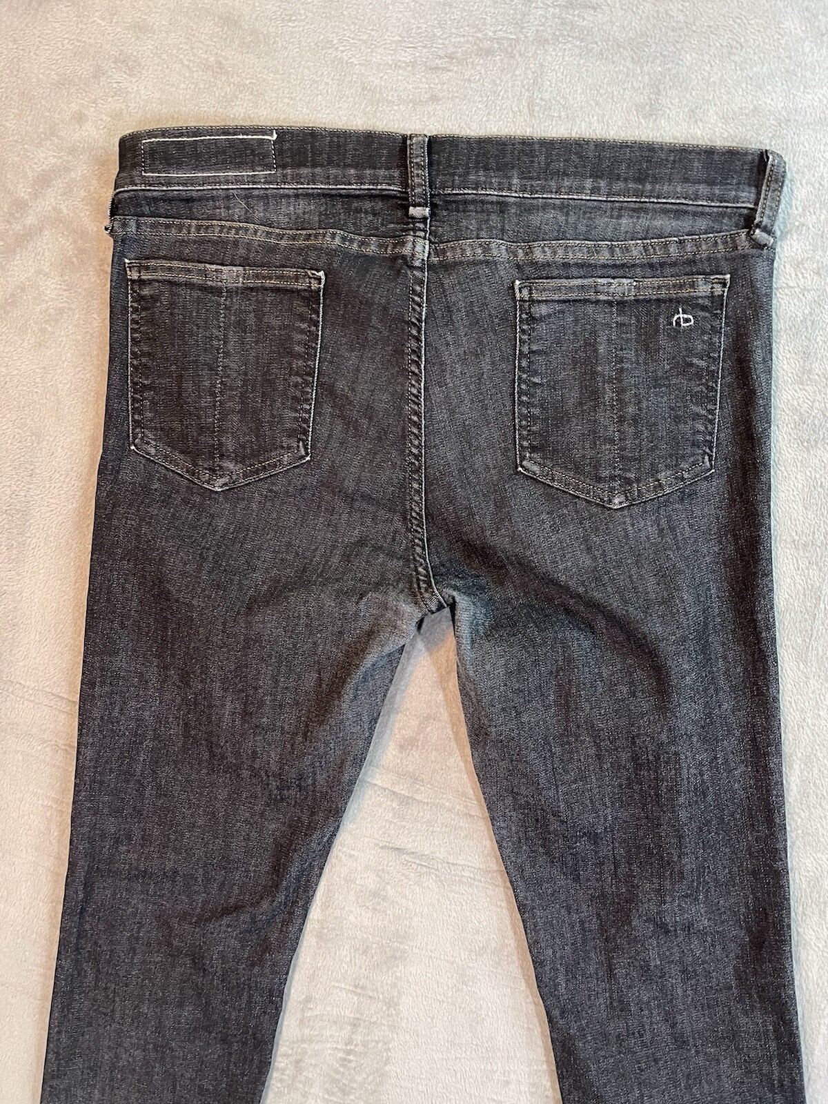 Black Line Rag Rag And Bone Jeans Womens 32 Black Denim Low Rise Skinny Slim Stretch ...