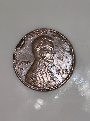 75 Cent Coin 1975 Lincoln Memorial Cent Copper Penny NO MINT MARK and PLANCHET ...