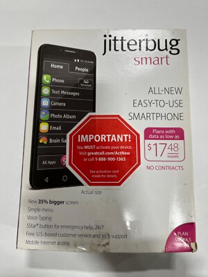 GreatCall Jitterbug Smart Easy-to-Use 5.5'' Smartphone for Seniors