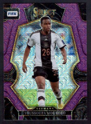 2022 -23 Panini Select FIFA Purple Mojo Prizm Youssoufa Moukoko Germany #136