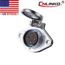 4 Pin Power Industrial Connector Female Socket Waterproof IP67 Cap Lock Signal