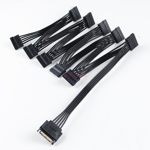 SATA Power 15 Pin 1 Male To 5/8/10/ Female Splitter Hard Drive Cable for HDD SSD - Picture 8 of 49