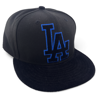 NEW ERA LA Dodgers キャップ 波刺繍 ブラック New Era Los Angeles Dodgers MLB Black Cord Lids Exclusive 59Fifty