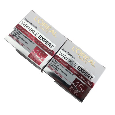 New L Oréal Wrinkle Expert Anti-Wrinkle Intensive Cream Day Cream 45+  2 X 50ml