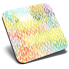 Square Single Coaster - Colorful Leaf Pattern ?  #14132