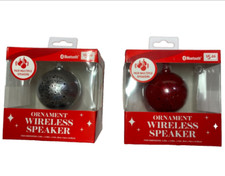 Vivitar Bluetooth Christmas Ornament Wireless Speaker Silver and Red Pick Yours