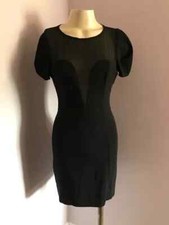LADIES BLACK FRENCH CONNECTION BODYCON DRESS SIZE 8/10 UK