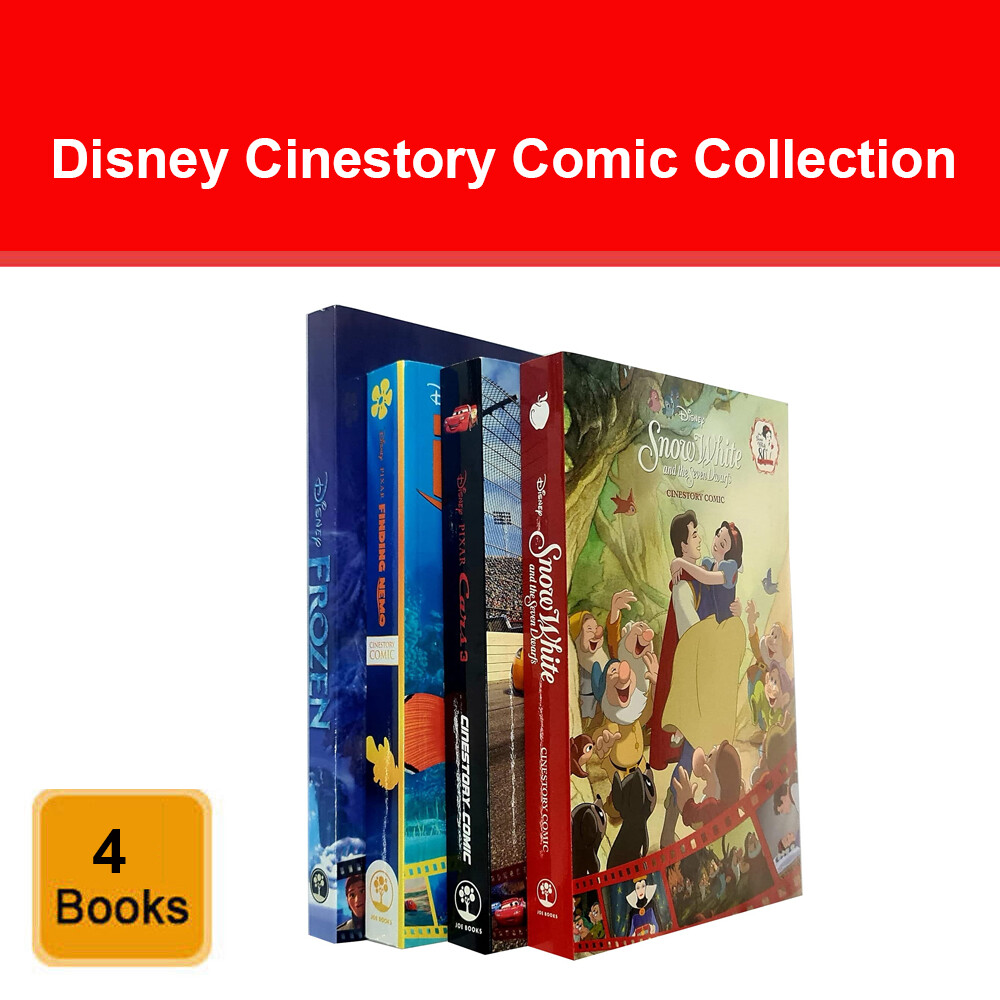 Disney Cinestory Comic Collection 4 Books Set Cars 3, Finding Nemo, Frozen