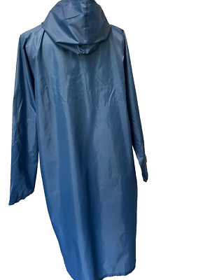 26    Reindays    Langer dünner Nylonmantel mit Kapuze  Gr: 16  blau Trenchcoat
