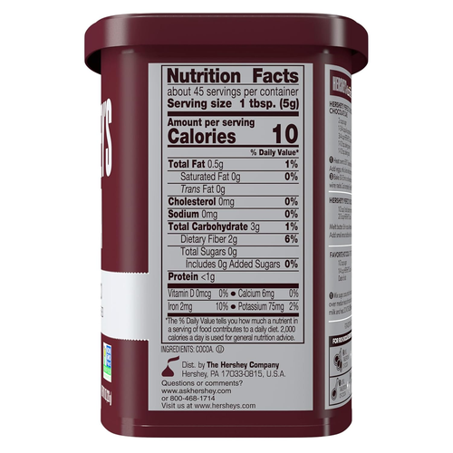 HERSHEY'S Natural Unsweetened Cocoa Powder Can, 8 Oz - 第 2/6 張圖片