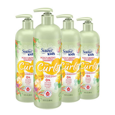 Kids Natural Sweet Almond Honey Curly Hair Shampoo, Tear Free, No Sulfates, No P