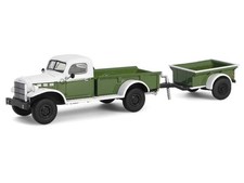 1950 Dodge Power Wagon - W/ Cargo Trailer 1:64 Scale Model - Greenlight 32320A