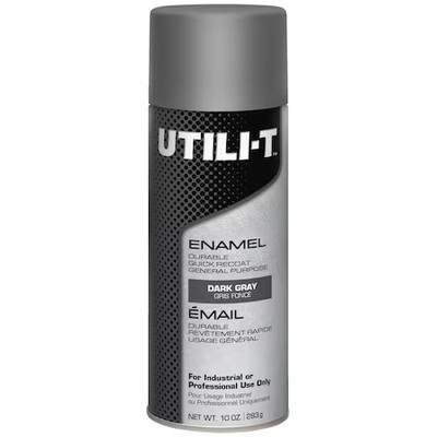 Rust-Oleum 387400 General Purpose Enamel Spray Paint, Dark Gray, Flat, Solvent,