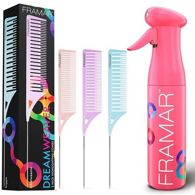 FRAMAR Dreamweaver Highlight Comb Set   Combs for Hair Stylist- Pink... 