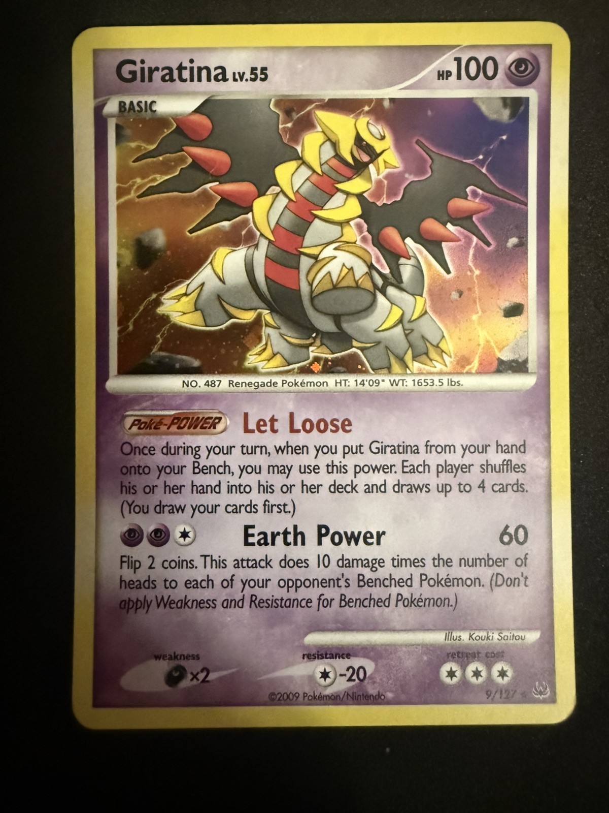 Pokémon Giratina TCG Platinum Holo Rare Card 9/127