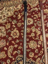 2 vintage NOCONA belt STUDDED leather 56 western TOOLED rhinestone cowboy Belt