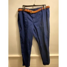 Brand New Liz Claiborne Women's Size 12 Blue Belted Cropped Pants